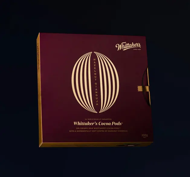 Whittakers Cocoa Pods packaging
