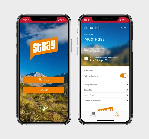 Screenshot of Stray Australia mobile app UI