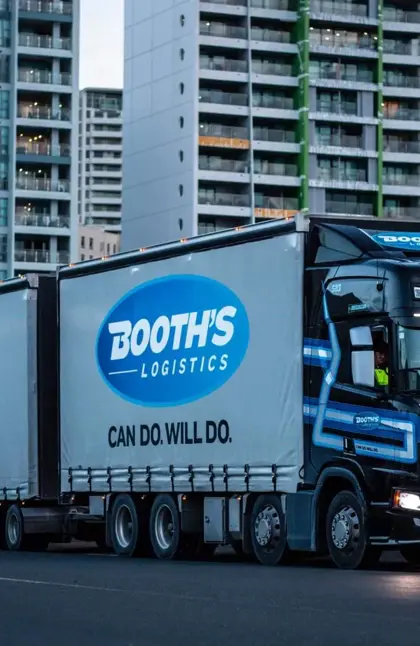 Booth's Logistics Truck in city