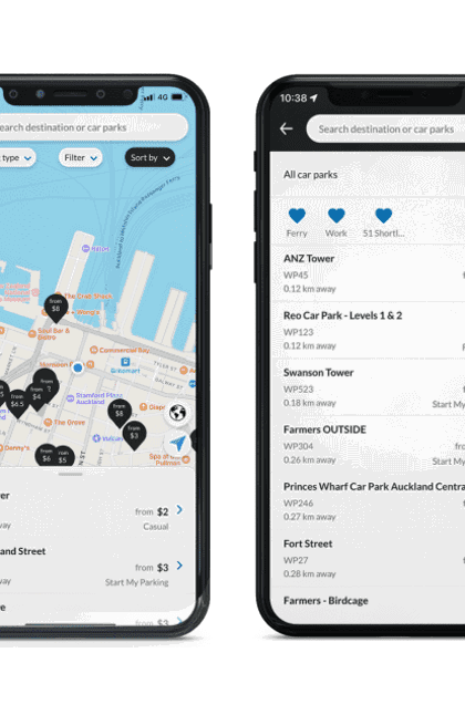 Parkmate mobile app redesign screens