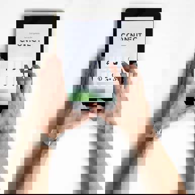 arms and hands using an ipad