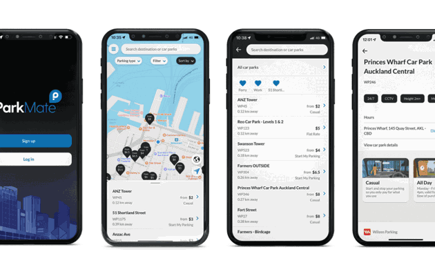 Parkmate mobile app redesign screens loading=