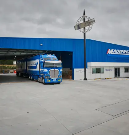Mainfreight Truck in warehouse