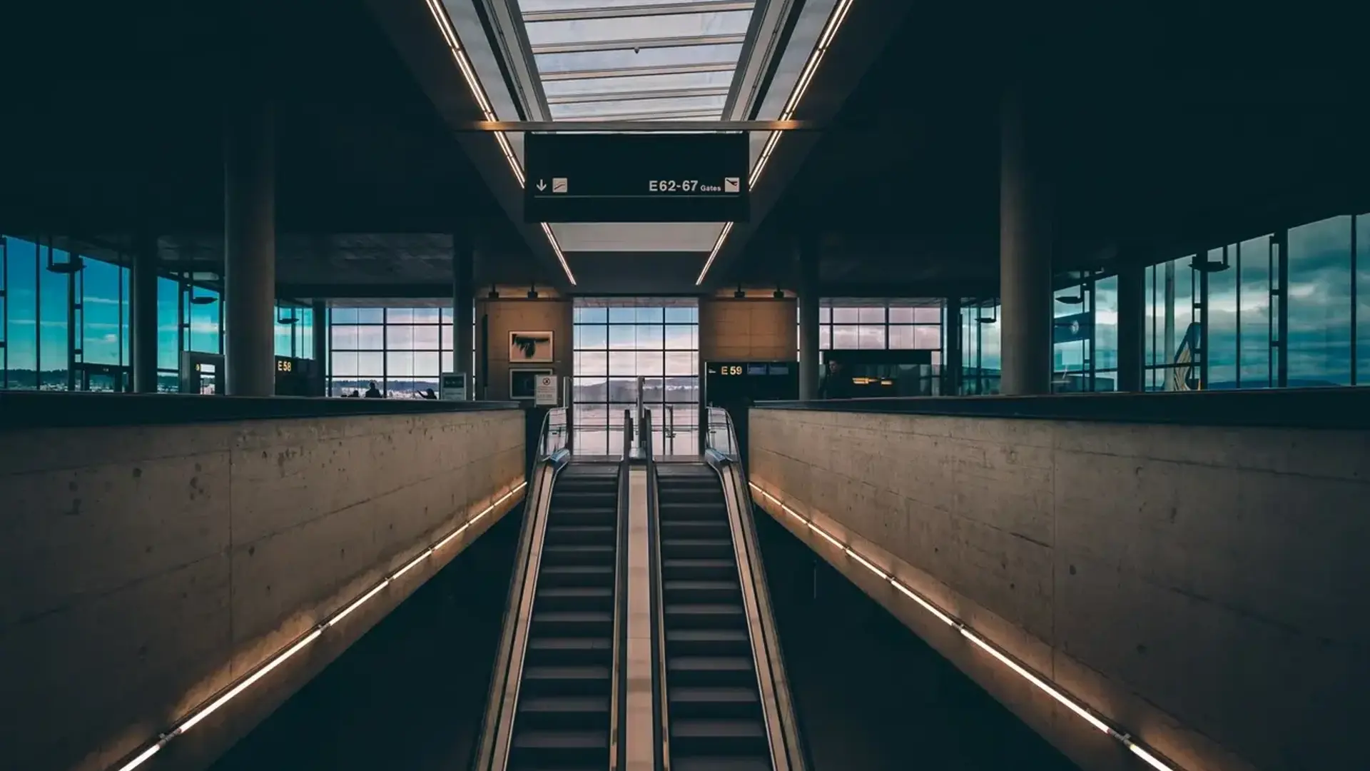 Escalators in airport