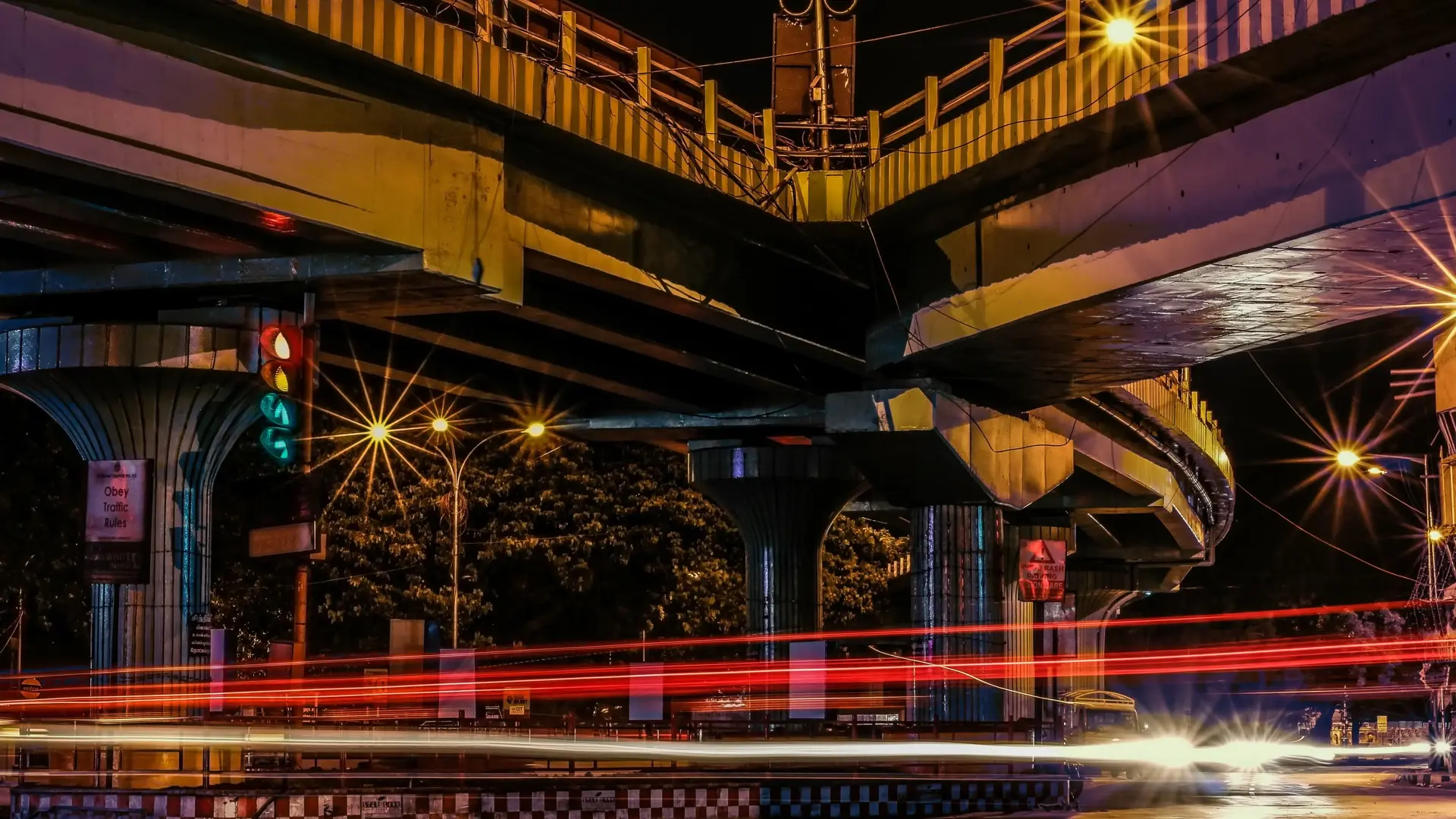 Traffic at night time