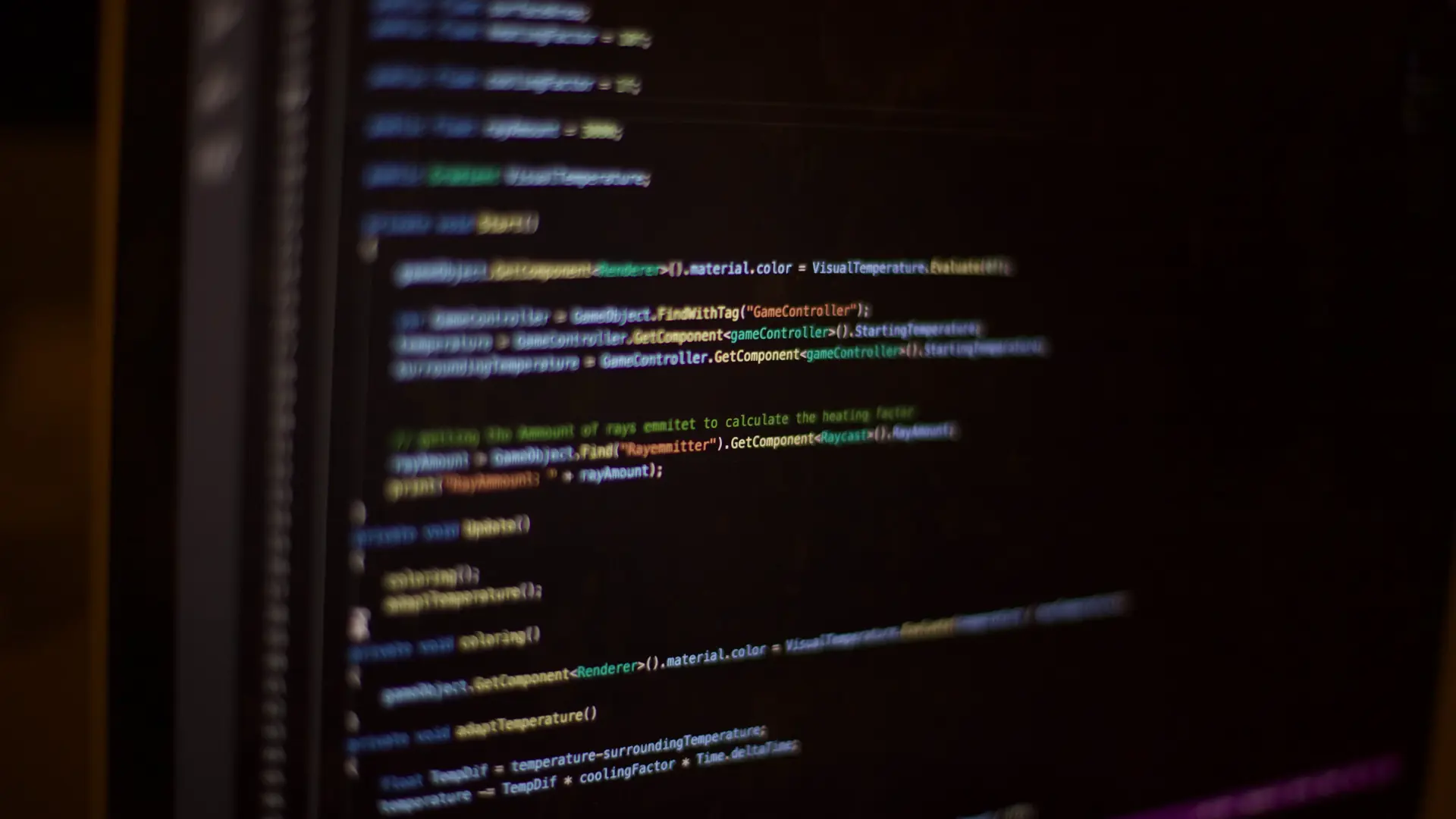 Code on computer screen