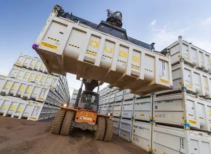 Qube cargo being lifted